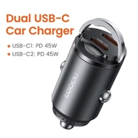 [Taxa Inclusa/Moedas R$3] Carregador Veicular Toocki 45w Dual USB-C