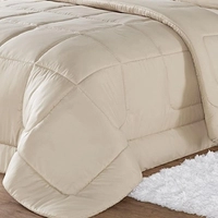 Kit Edredom Casal Queen Dupla Face 03 Peças Avelã