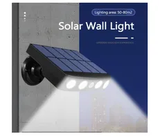 Lâmpada de parede LED solar Adaskala lâmpada giratória à prova d'água com sensor de movimento Lâmpada para jardim externo com suporte