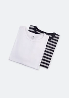 【Tam.: P ao XXG】Kit com 2 Camisetas Hering Masculinas Gola Redonda Multicor -  branca e azul / cinza