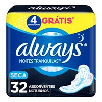 Absorvente Always Noites Tranquilas Seca com Abas - 32 unidades