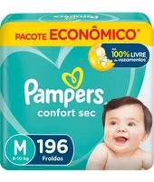 [REC] Fralda Pampers Confort Sec M 196 Unidades