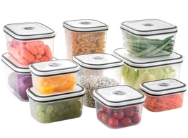[2 kits] Jogo de Potes de Plástico Hermético Electrolux - com Tampa Quadrado 10 Peças | R$137