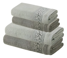 Jogo De Toalhas 4 Pçs Fio Cardado 100% ALG Provence Karsten