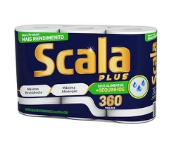(+ por - 11,96) Scala Plus Papel Toalha 3 Rolos c/ 120 Folhas