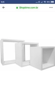 Nicho Cubo Prateleira em MDF Branco Kit C/3 - 10cm de Profundidade