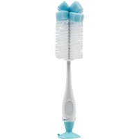 Escova Mamadeira E Bico Com Ventosa Azul