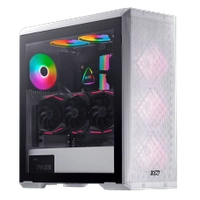 Gabinete Gamer XPG Defender, Mid Tower, Vidro Temperado, White, E-ATX, Sem Fonte, Com 3 Fans, DEFENDER WHCWW