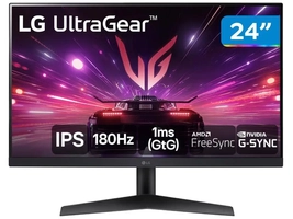 [Magalu] Monitor Gamer 180Hz Ultrawide 1ms LG  24" Full HD IPS FreeSync 24GS60F-B.AWZM