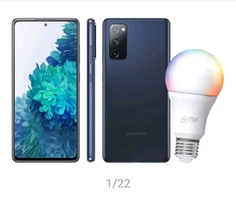 Smartphone Samsung Galaxy S20 FE 128GB Cloud Navy - 6GB RAM + Lâmpada Inteligente RGB Dimerizável 10W