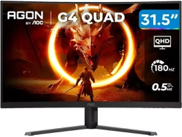 Monitor Gamer AOC Gaming 32" QHD 180Hz VA 0,5ms HDMI DisplayPort