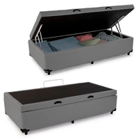 Cama Box Baú Solteiro Sintético SerenePrime Cinza 88x188x44