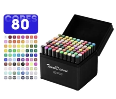 Conjunto Canetas Marcador Canetinha Ponta Dupla 80 Cores Kit