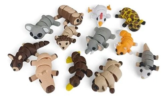 Kit 12 Mini Animais Flexpop Articulados Fidget