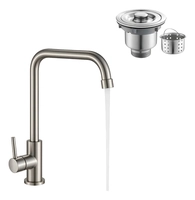 Kit Torneira Cozinha Inox com Ralo e Balde