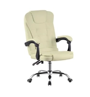 Cadeira Office Fortt Presidente Paris Cpf02-b, 120kg, Base Cromada, Com Rodinha, Reclinável, Branca