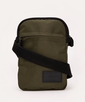 bolsa shoulder com zíper verde militar