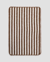 Tapete capacho retangular listrado Boucle 40x60cm bege | Oásis