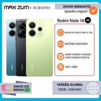 Smartphone Xiaomi Redmi Note 14 4G 128GB 6GB RAM Câm. 108MP Global
