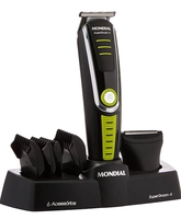 [PRIME] Aparador de Pelos Mondial, Super Groom - 06, Preto/Verde, Bivolt - BG-04 | R$ 90