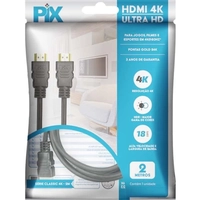 [PRIME] PIX Cabo Hdmi 2.0 4K Hdr 19P 2M Pix Gold, Preto
