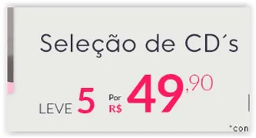 Seleção de 5 CD's na Cultura por R$ 50