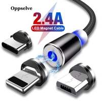 Cabo magnético Oppselve, micro, tipo C ou para iPhone 1m | R$0,05