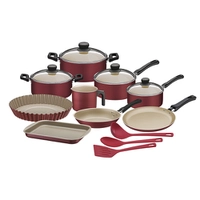 Jogo De Panelas Antiaderente Tramontina 20297703 Caribe 12 Peças Vermelho | R$285