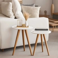 Kit 2 Mesas Laterais Redondas - Branco