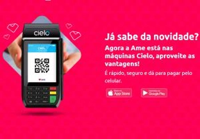 Pague com Ame em maquininhas da Cielo e receba 5% de cashback!