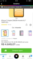 [APP] iPhone 11 Apple 256GB Amarelo 6,1” 12MP iOS | R$4.649