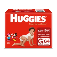 Leve 4 Pague 3 | Fralda Huggies Supreme Care Hiper Tamanho G Com 64 