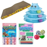 Kit Brinquedos para Gato Torre Bolinhas, Arranhador Onda, Cat Chiclete, Lagartixas Pet Games, Guizo