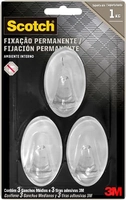 3 Kit Gancho Adesivo Transparente sem Furos  3 Unidades Cada 