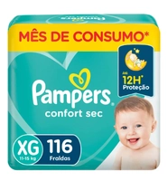 Fralda Pampers Confort Sec XG 116 Unidades