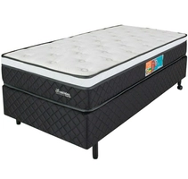 (50% cashback) Cama box solteiro com pillow top de espuma viscoelástica (nasa), espuma D33 - BF colchões