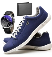 Kit Com Sapatênis, Relógio e Carteira Masculino