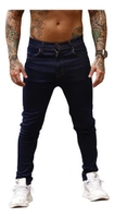 Kit 2 Calças Jeans Slim Masculinas Preta e Azul