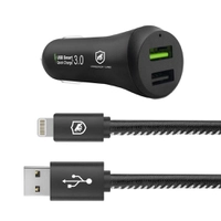 Kit Carregador Veicular turbo carro com Cabo Lightning iphone ipad - Original - Gorila Shield