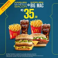 McOferta Média McNífico Bacon + McOferta Média Big Mac no McDonald's - R$35,50