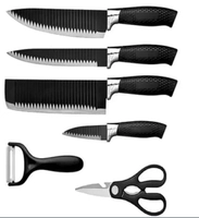 [APP] Kit Conjunto Jogo De Facas Antianderente Kit 6 Peças Chef Cozinha Aço Inoxidável Churrasco - Prime - Faca do Chef -