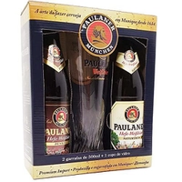 (PRIME/ R$60,83 Levando 2) Kit Cerveja Paulaner - 2 Garrafas + Copo de vidro 500ml  