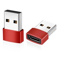 Adaptador USB A Macho x Tipo C Fêmea - OTG Vermelho