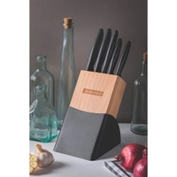 Jogo de Facas 6 Peças com Cepo Tramontina Inox Plenus - Preto | R$75