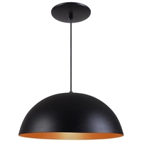 Pendente Meia Lua 34cm Luminária Alumínio Preto | R$ 42