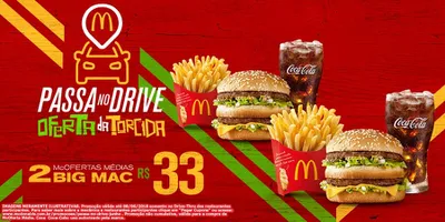 Duas McOfertas Médias Big Mac só R$33,00.