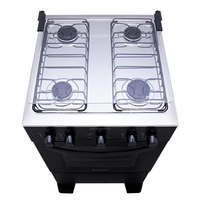 Fogão Atlas 4 Bocas Preto com Forno Limpa Fácil Coliseum Plus - Forno 50L