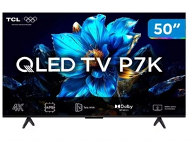 Smart TV 50" TCL 4K UHD QLED 50P7K Google TV AiPQ Google Assistente 3 HDMI