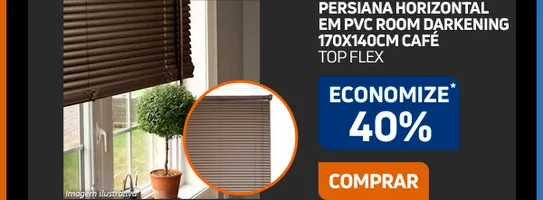 40% DE DESCONTO NA Persiana Horizontal em Pvc Room Darkening 170x140cm Café  R$ 79,99