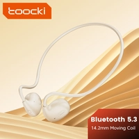 [Leve 5/ Moedas R$22] Toocki fones de ouvido de condução de ar bluetooth 5.3 gancho de orelha esporte controle toque com modulação